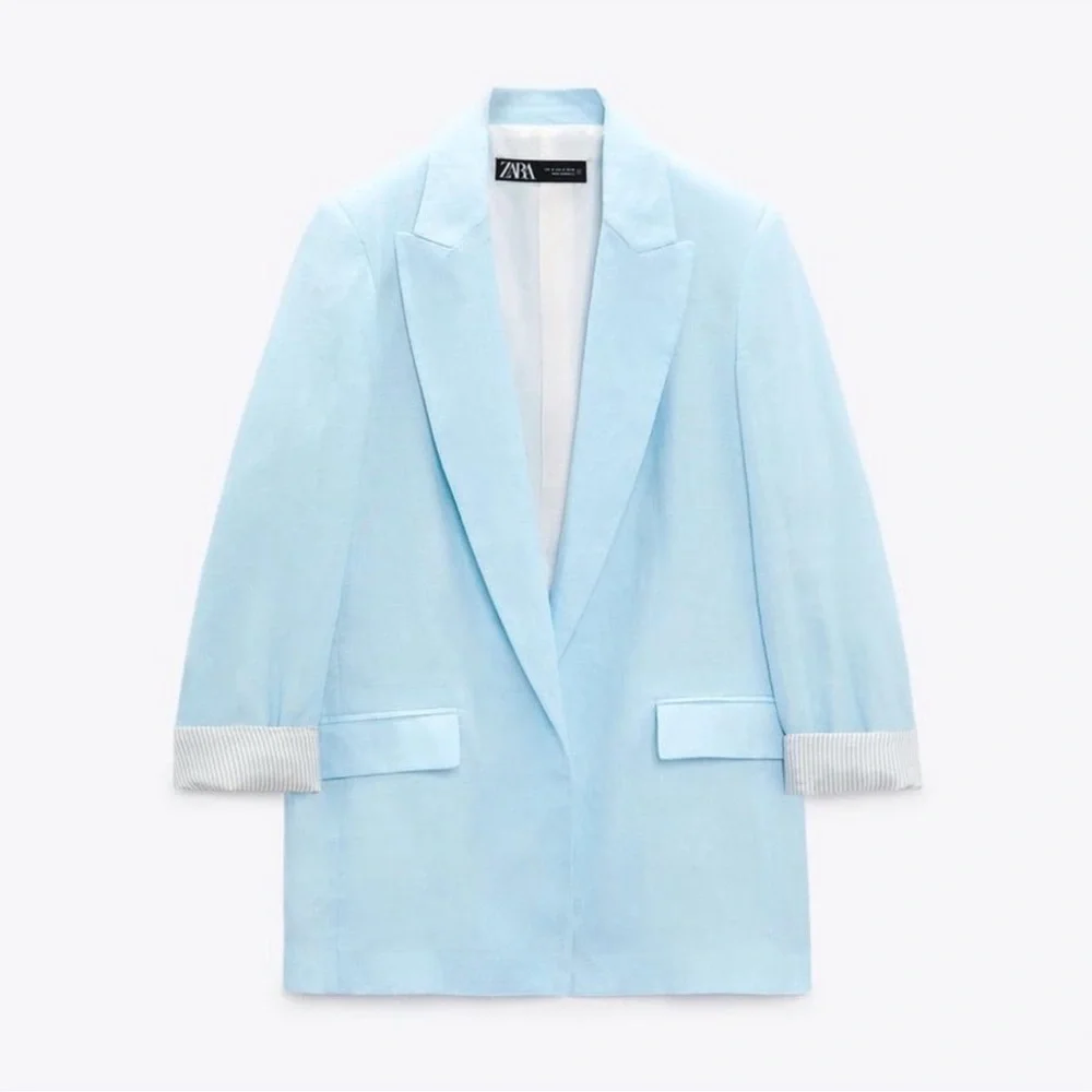 Zara Women's Light Blue Blazer - Picture 1 of 5